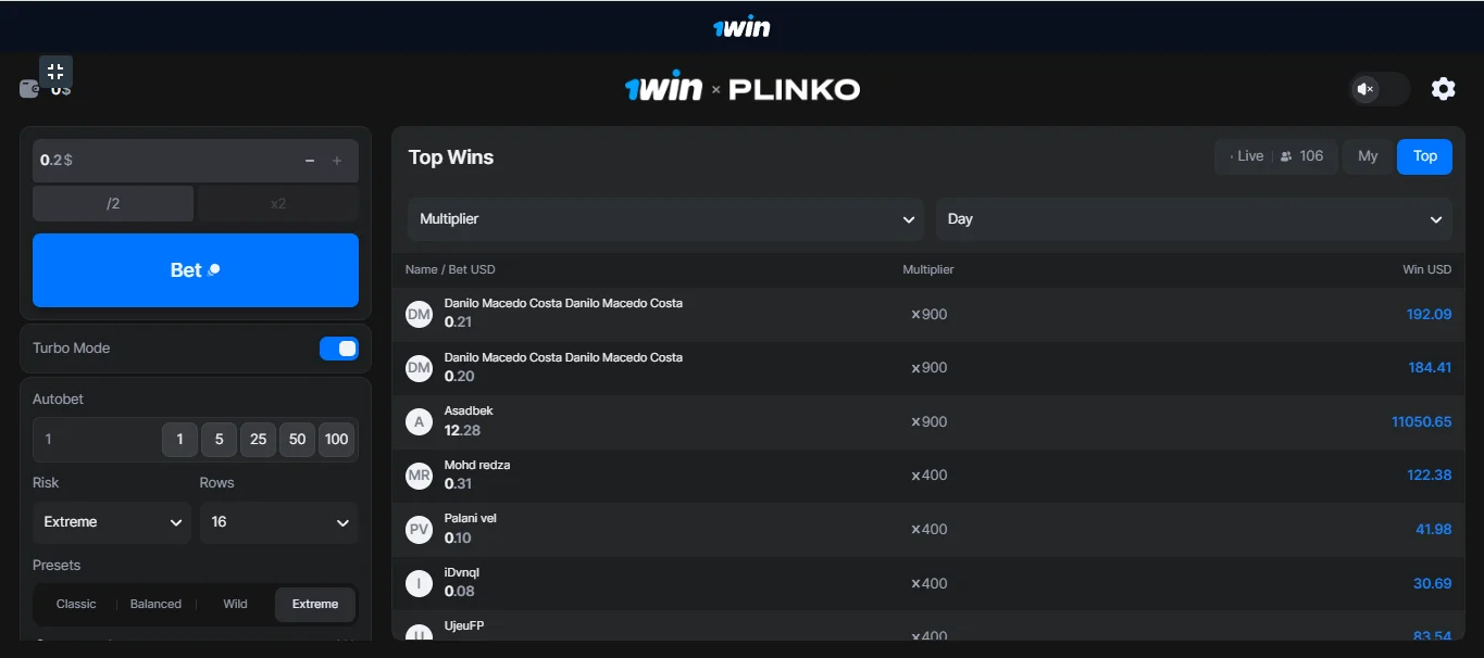Play Plinko game